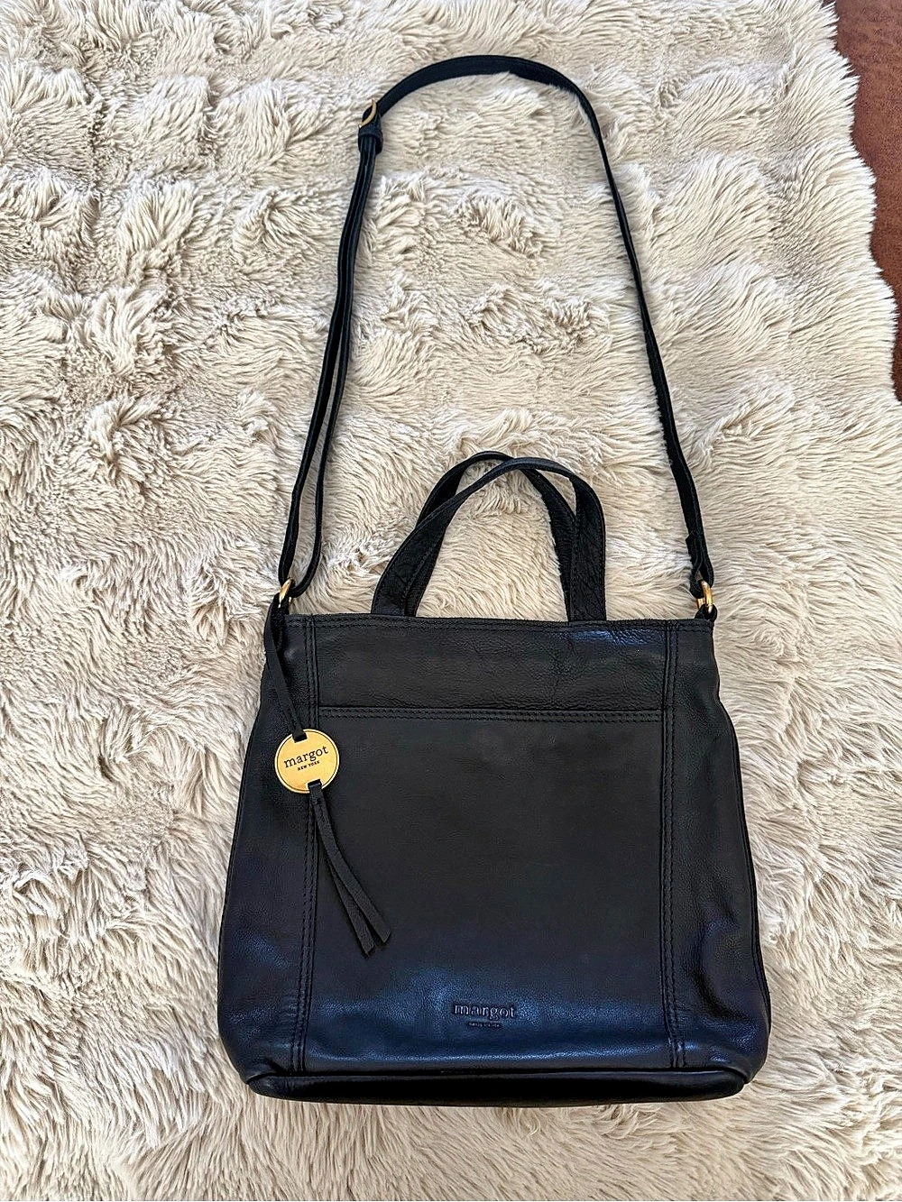 Margot Anna Crossbody in Black Leather